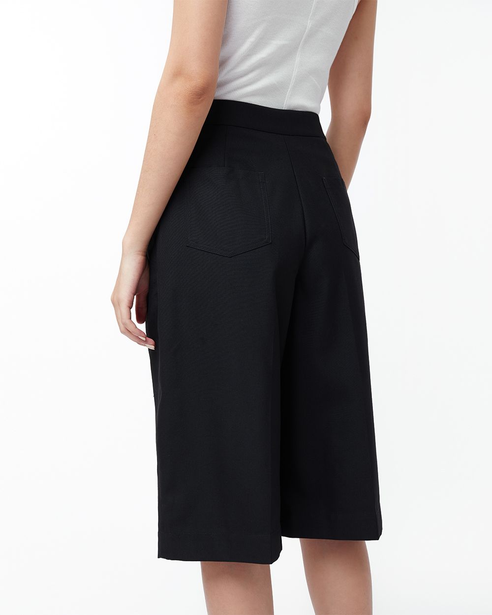  Quần Dài Nữ TheBlueTshirt Wide Leg Shorts - Black Cotton 