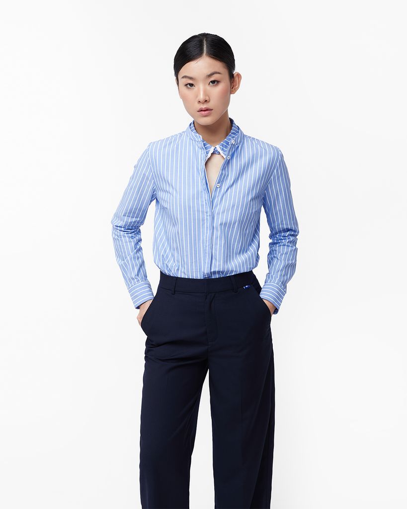  Quần Dài Nữ TheBlueTshirt Straight Leg Cotton Trousers - Navy 