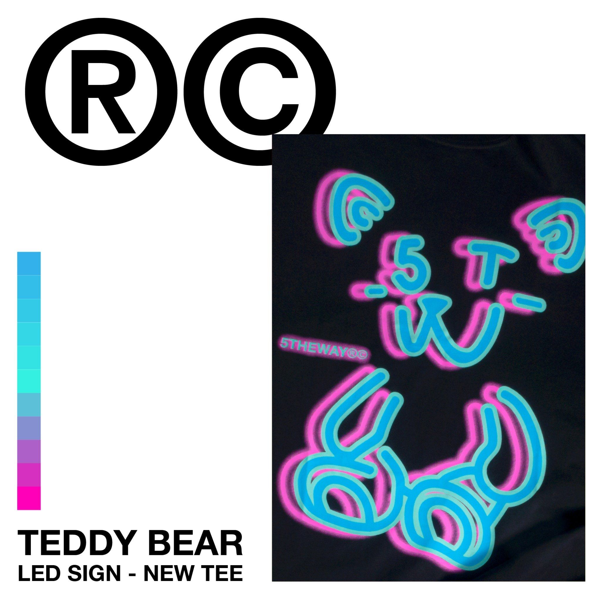  Áo Thun Unisex 5THEWAY® LED SIGN /teddy bear/ NEW TEE™ 