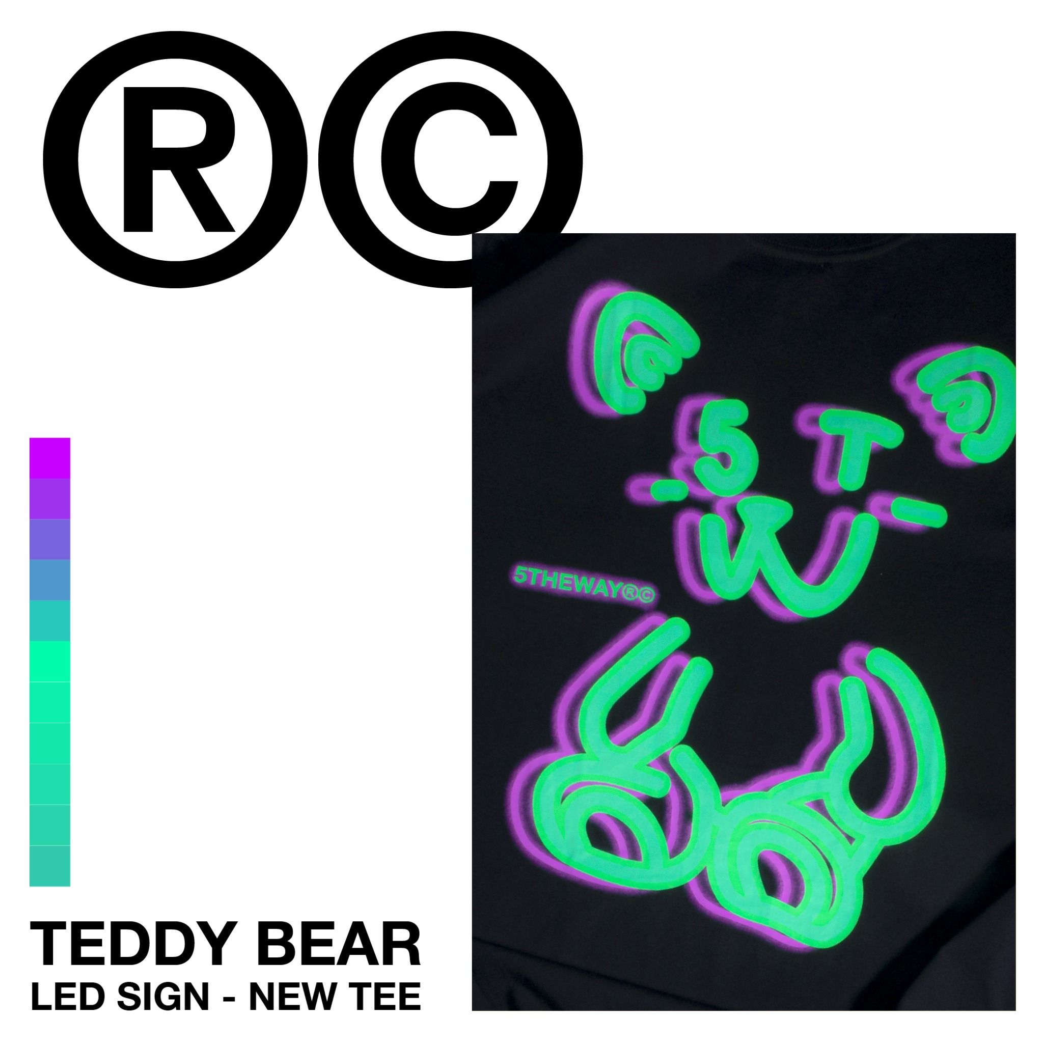  Áo Thun Unisex 5THEWAY® LED SIGN /teddy bear/ NEW TEE™ 