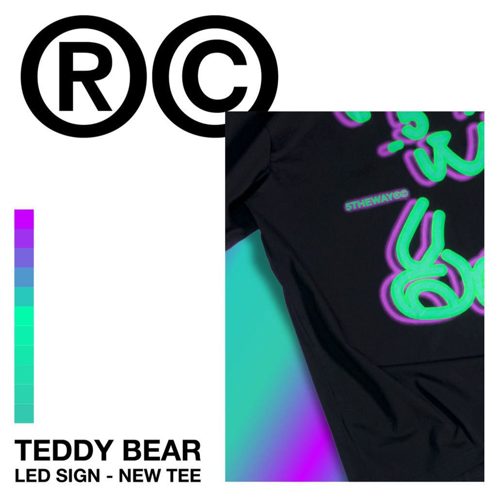  Áo Thun Unisex 5THEWAY® LED SIGN /teddy bear/ NEW TEE™ 