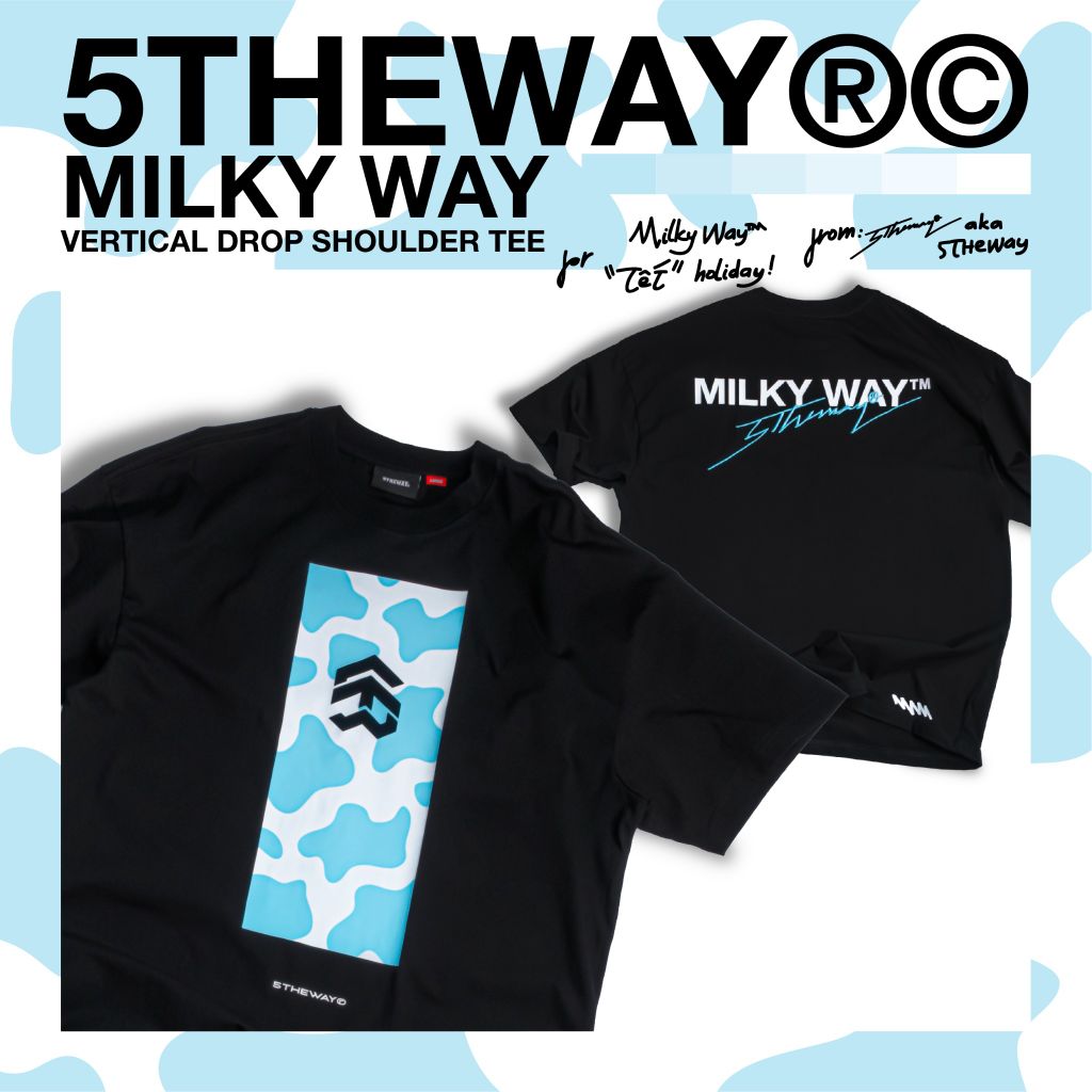  Áo Thun Unisex 5THEWAY® /milky way/ VERTICAL DROP SHOULDER TEE™ 