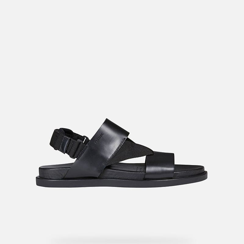 Giày Sandal Nam Geox U Taormina B - Smo.Lea+Text