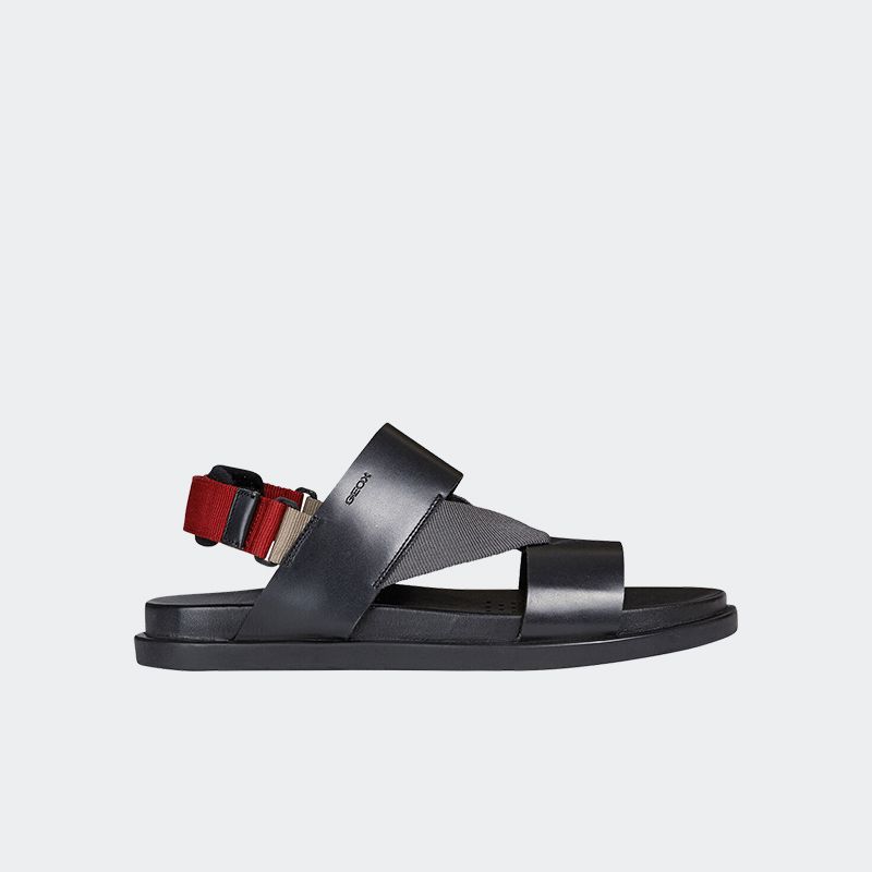 Giày Sandal Nam Geox U Taormina B - Smo.Lea+Text