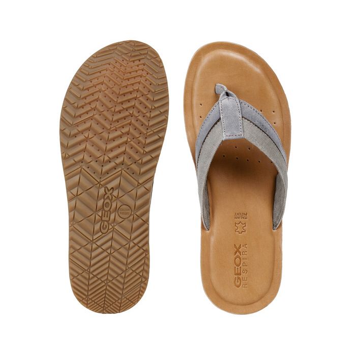 Dép geox u artie e (u92v1e) suede+wash.canvas dk stone