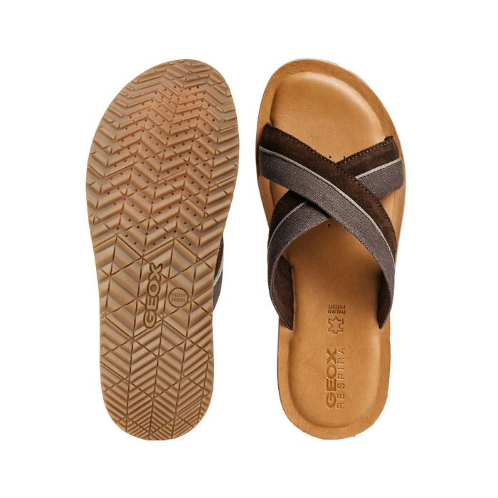 Dép geox u artie f (u92v1f) suede+wash.canvas brown