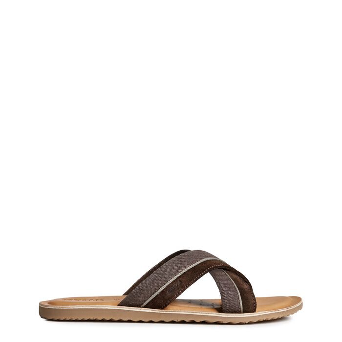 Dép geox u artie f (u92v1f) suede+wash.canvas brown