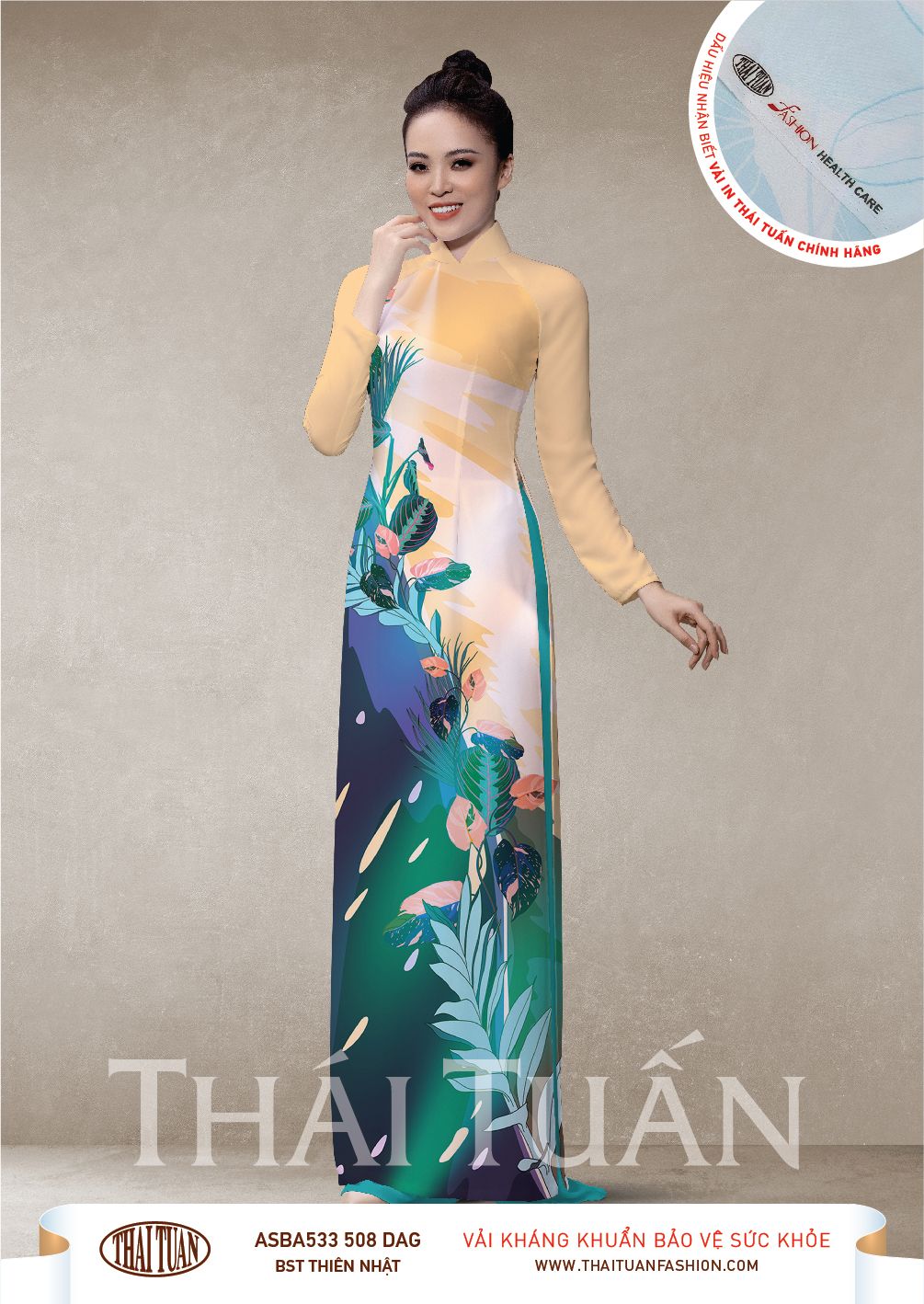 ASBR533-508-DAG | Vải Áo Dài Hoa Văn In