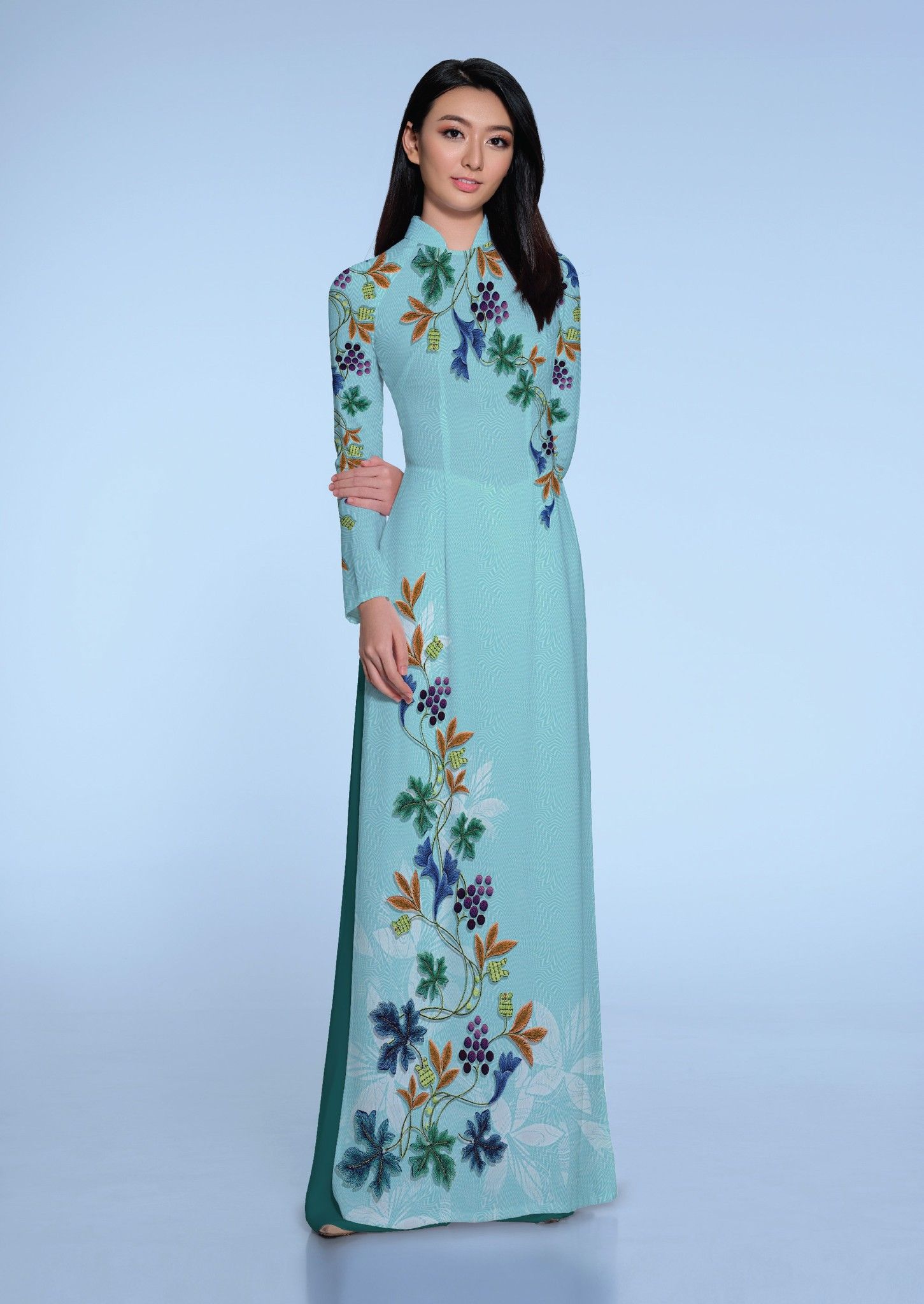 ASBR533-005-CHH | Vải Áo Dài Hoa Văn In