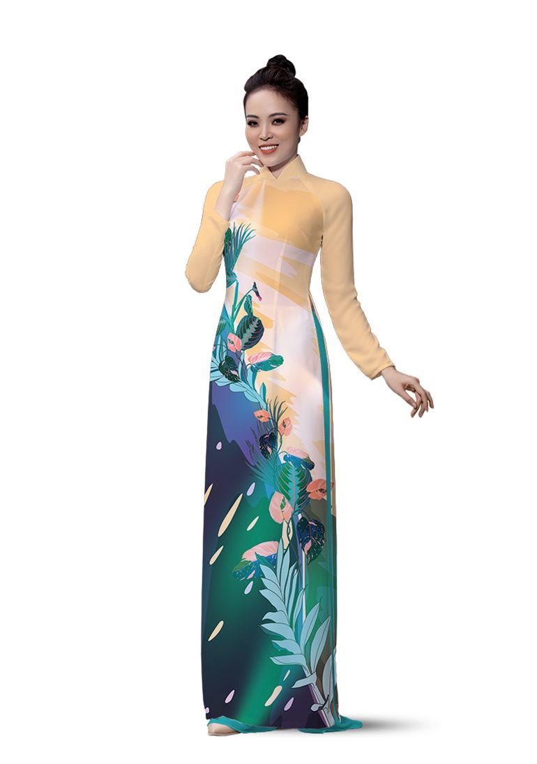 ASBR533-508-DAG | Vải Áo Dài Hoa Văn In