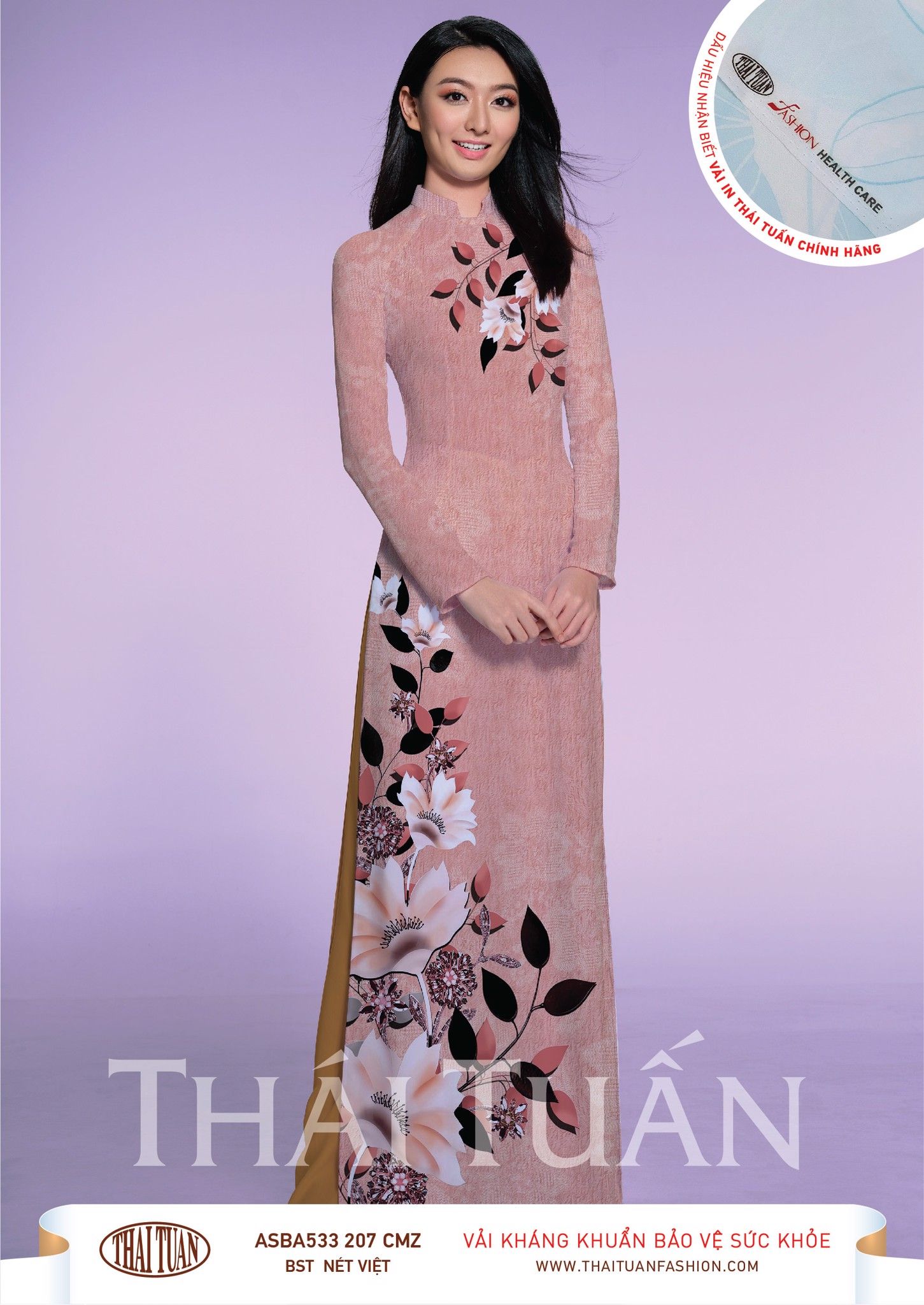 ASBR533-207-CMZ | Vải Áo Dài Hoa Văn In