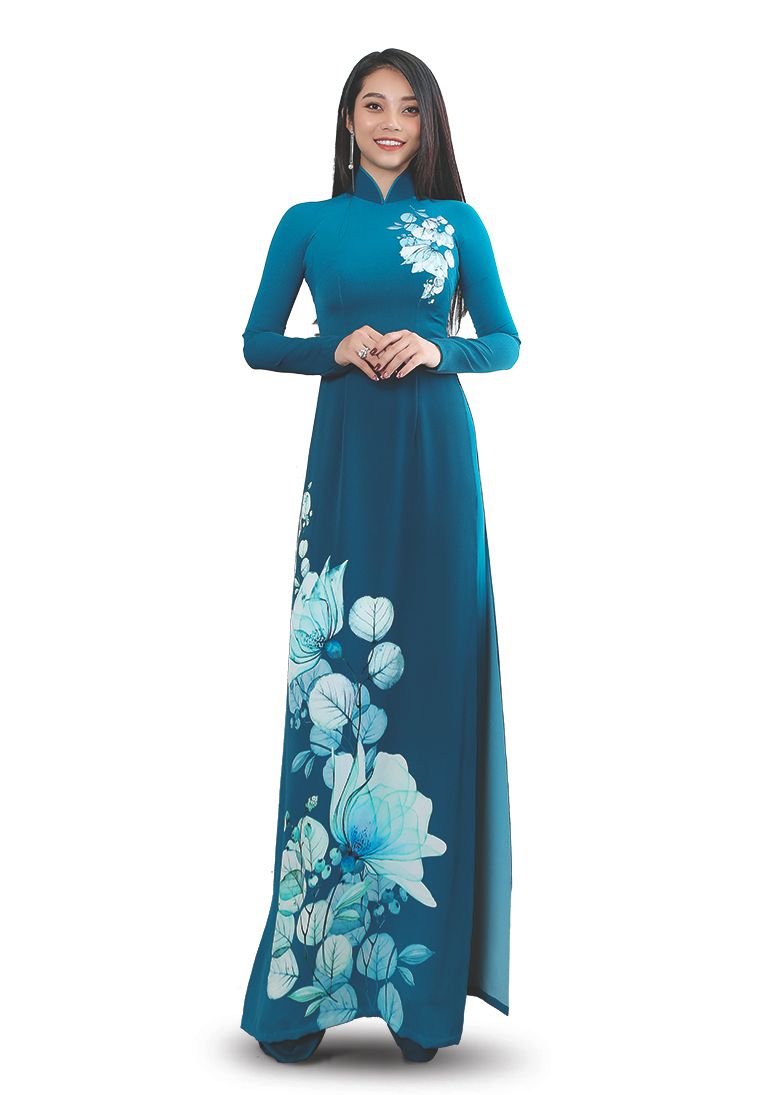 ASBR533-657-D1U | Vải Áo Dài Hoa Văn In