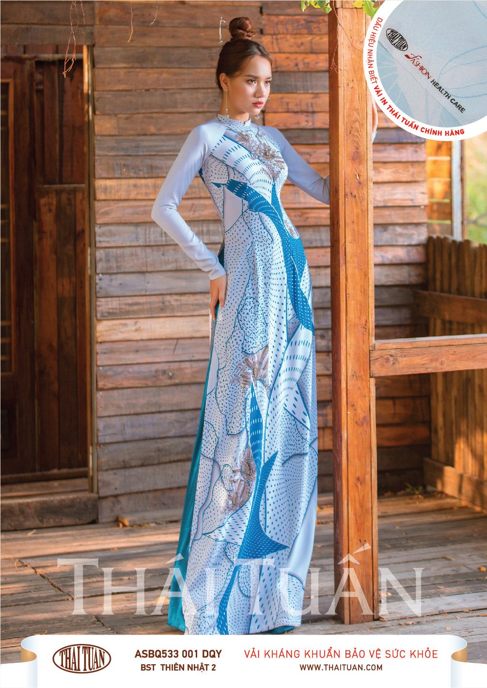 ASBR533-001-DQY | Vải Áo Dài Hoa Văn In