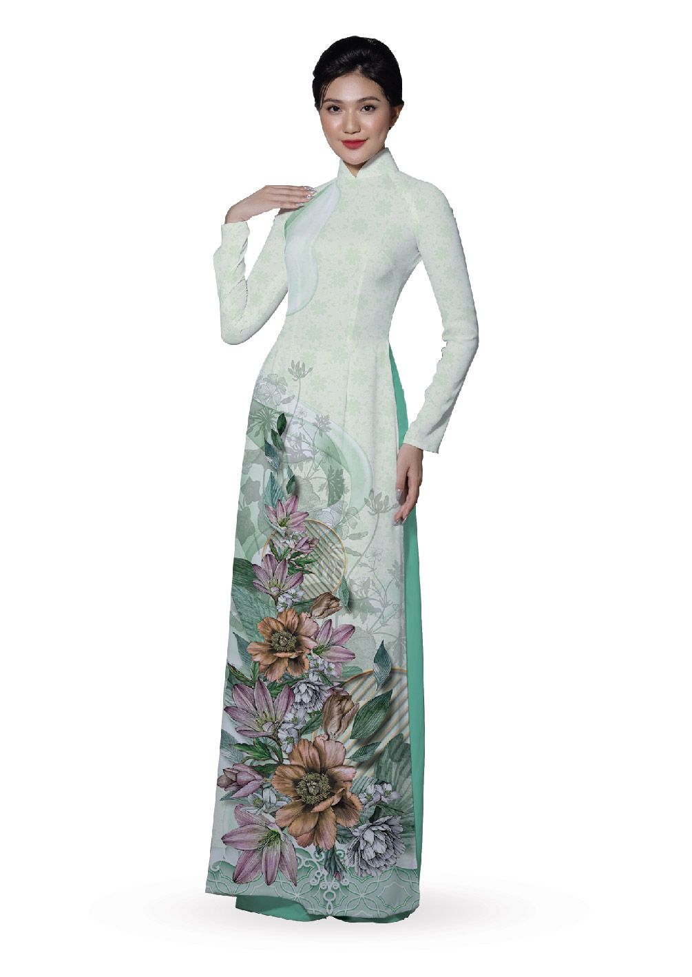 ASBR533-004-DQZ | Vải Áo Dài Hoa Văn In