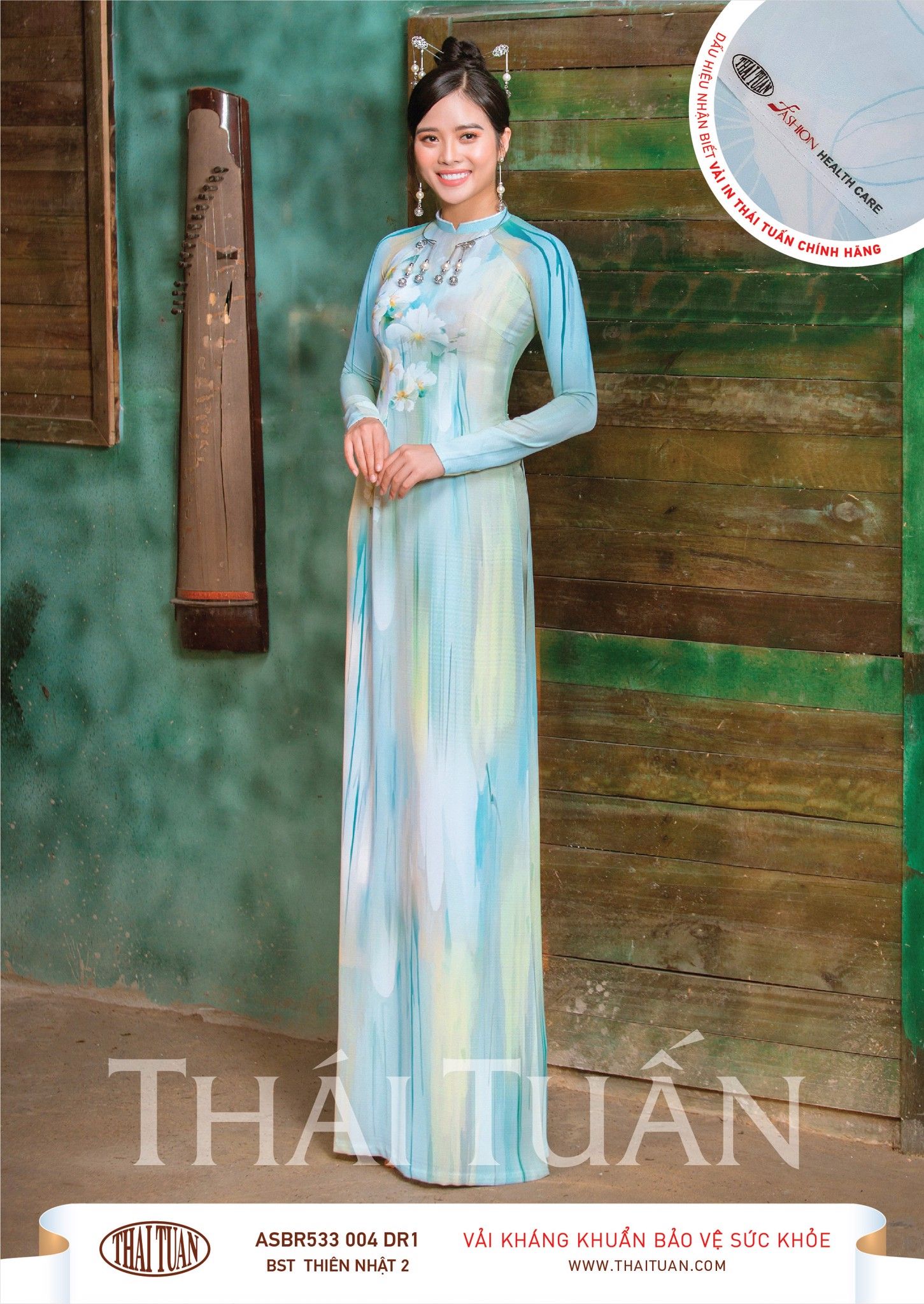 ASBR533-004-DR1 | Vải Áo Dài Hoa Văn In