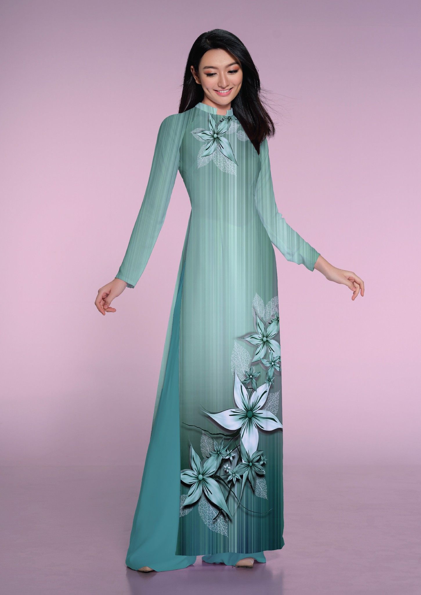 ASBR533-013-CHS | Vải Áo Dài Hoa Văn In