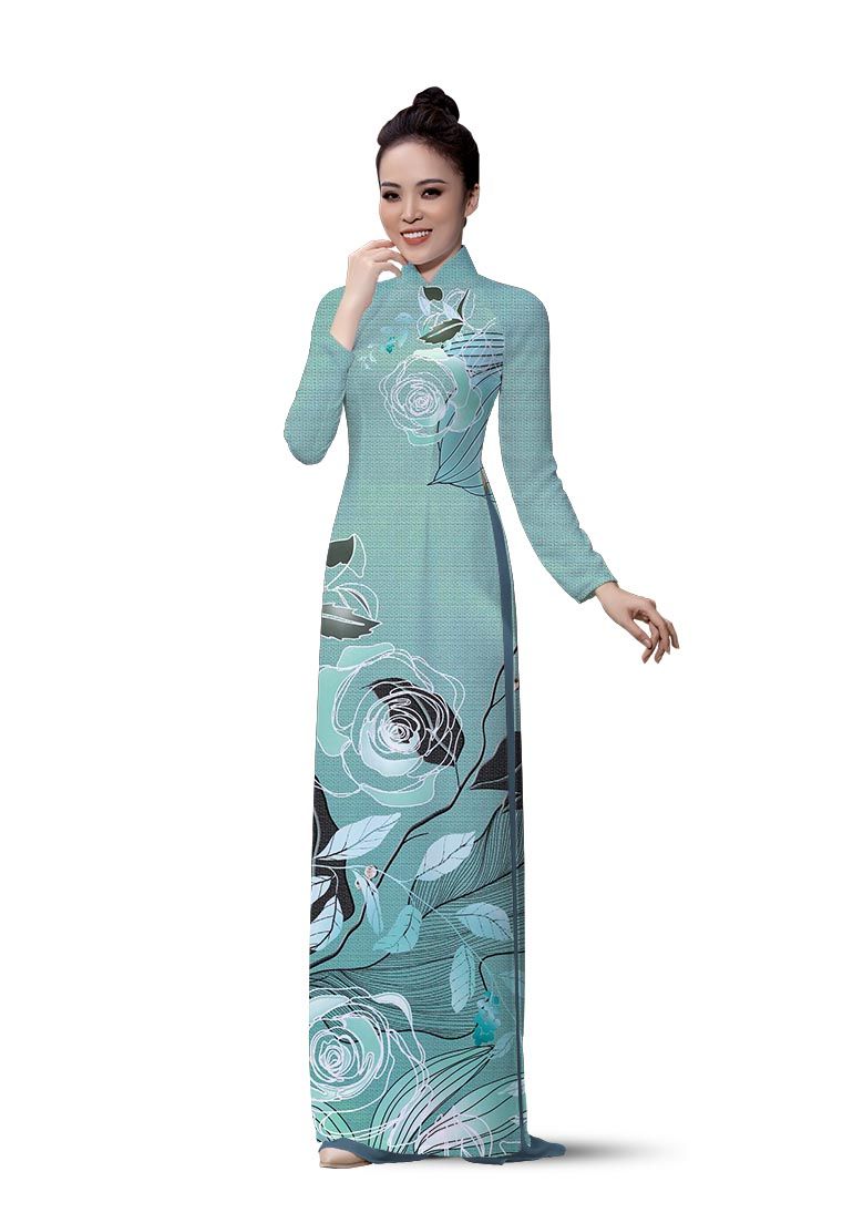 ASBR533-013-D1S | Vải Áo Dài Hoa Văn In