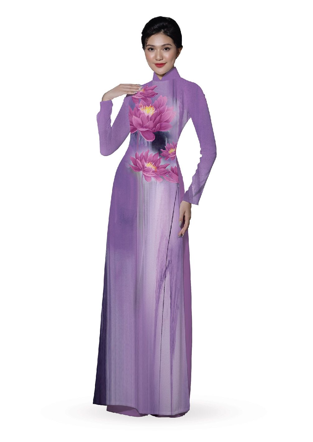 ASBR533-021-DR0 | Vải Áo Dài Hoa Văn In