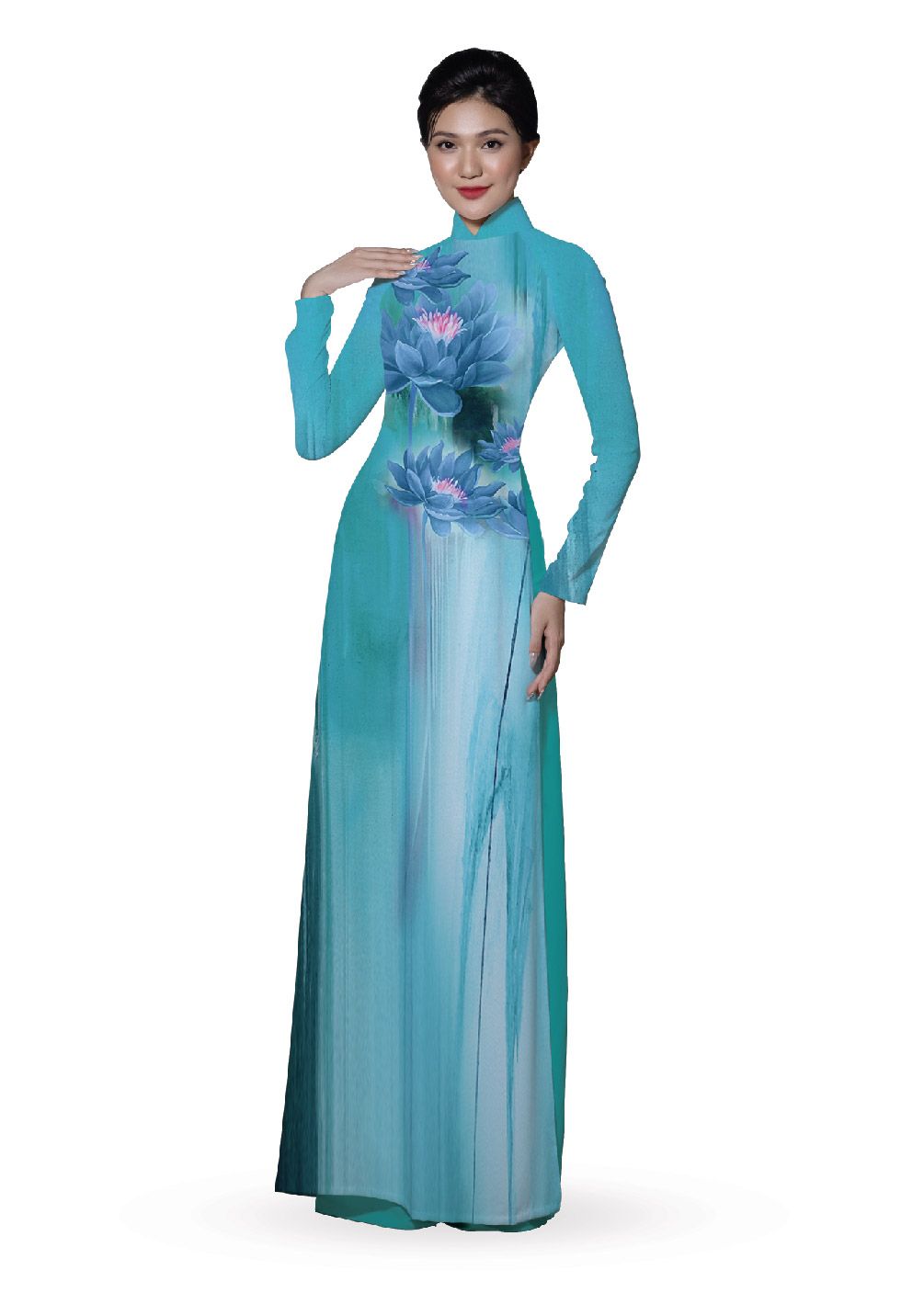 ASBR533-042-DR0 | Vải Áo Dài Hoa Văn In