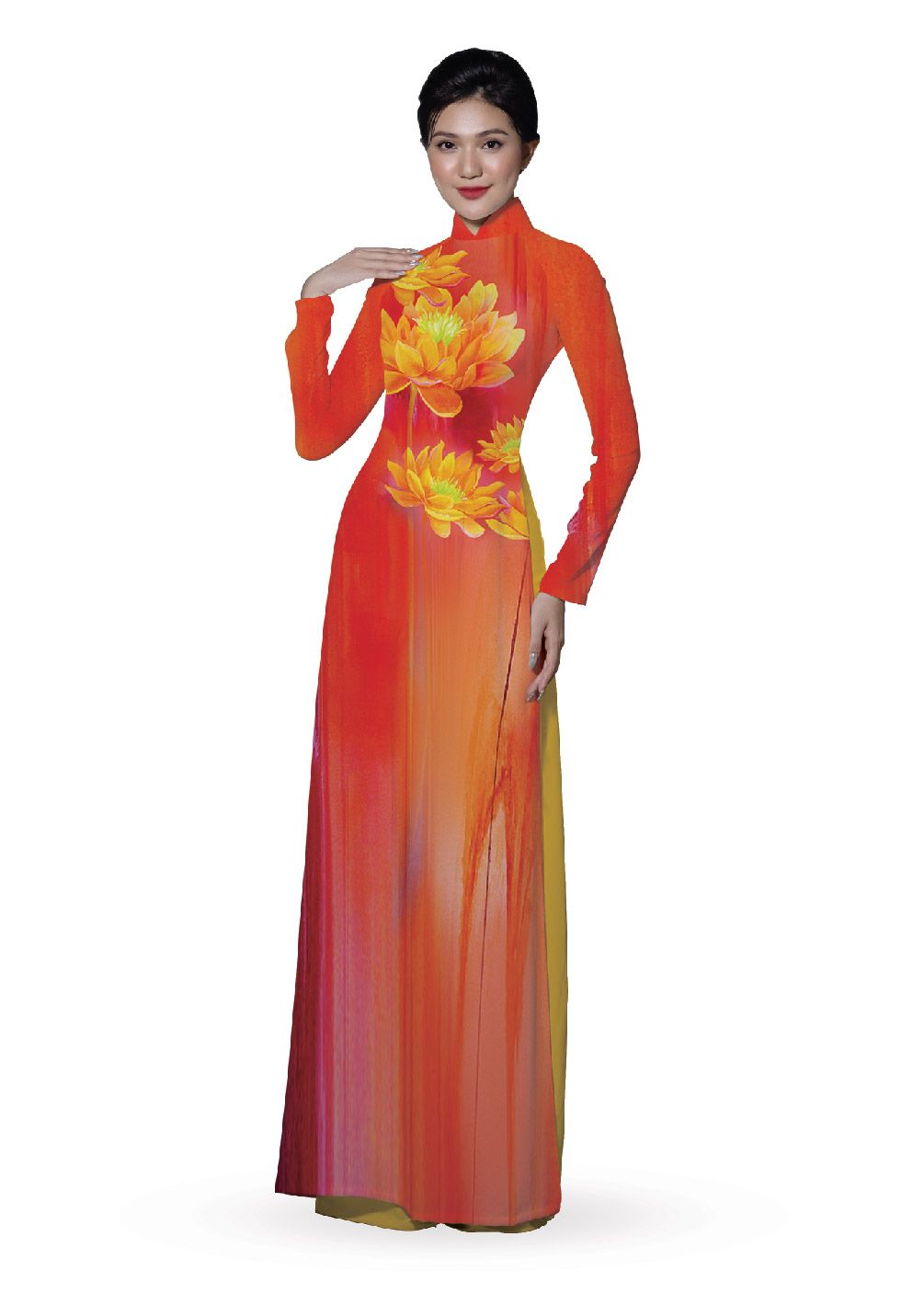 ASBR533-241-DR0 | Vải Áo Dài Hoa Văn In