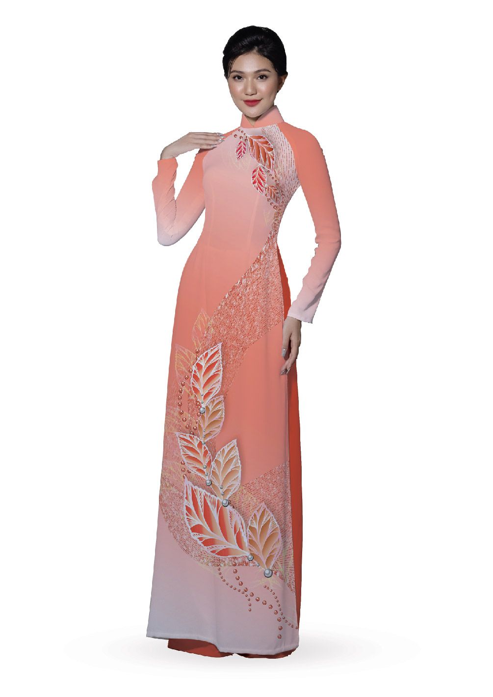 ASBR533-307-DQP | Vải Áo Dài Hoa Văn In