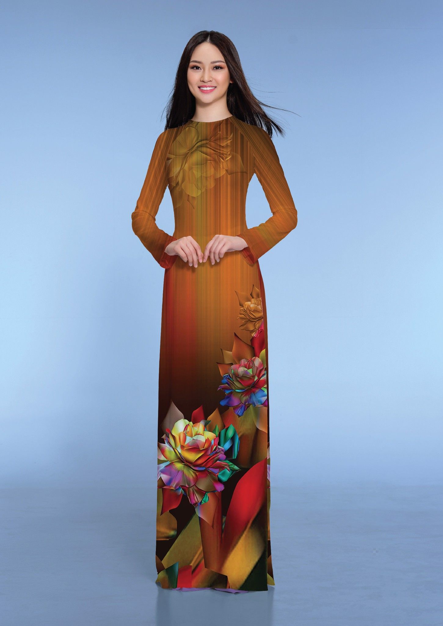 ASBR577-308-CHQ | Vải Áo Dài Hoa Văn In