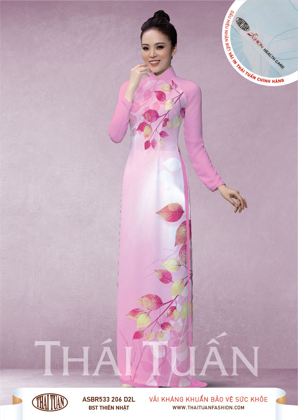 ASBR533-206-D2L | Vải Áo Dài Hoa Văn In