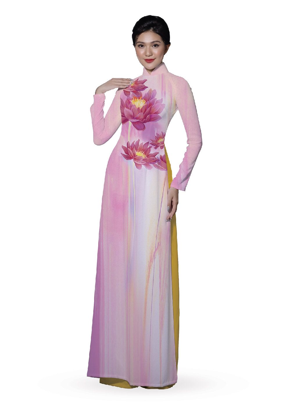 ASBR533-346-DR0 | Vải Áo Dài Hoa Văn In