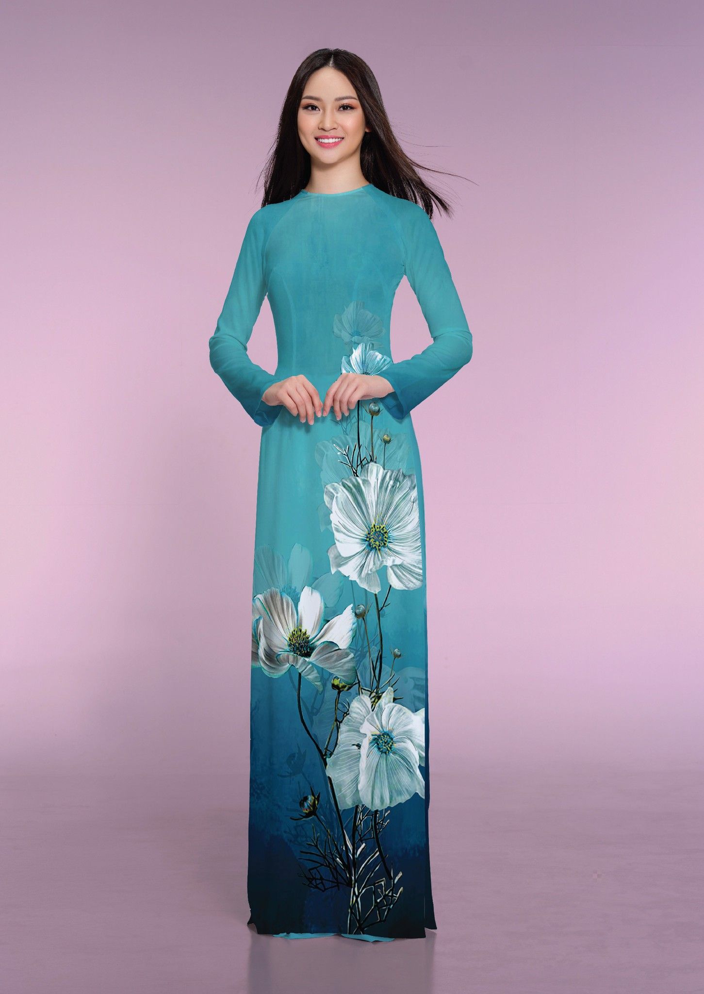 ASBR533-657-CHN | Vải Áo Dài Hoa Văn In