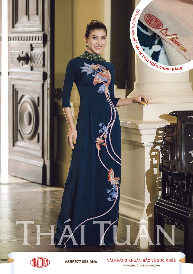 ASBR577-053-AN4 | Vải Áo Dài Hoa Văn In