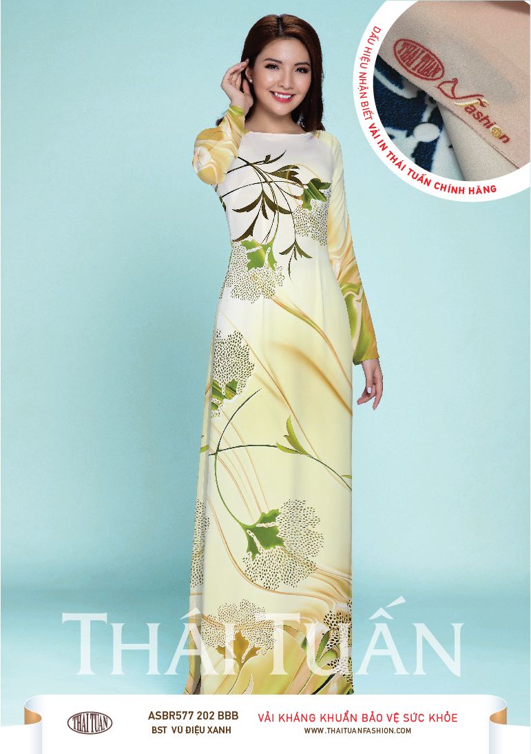 ASBR577-202-BBB | Vải Áo Dài Hoa Văn In