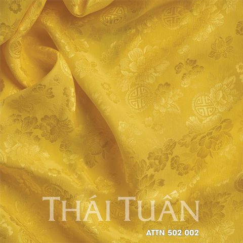 ATTN502002 Vải Tơ Tằm Dệt Họa Tiết Màu Vàng Khổ 1m15 x Dài 2m4