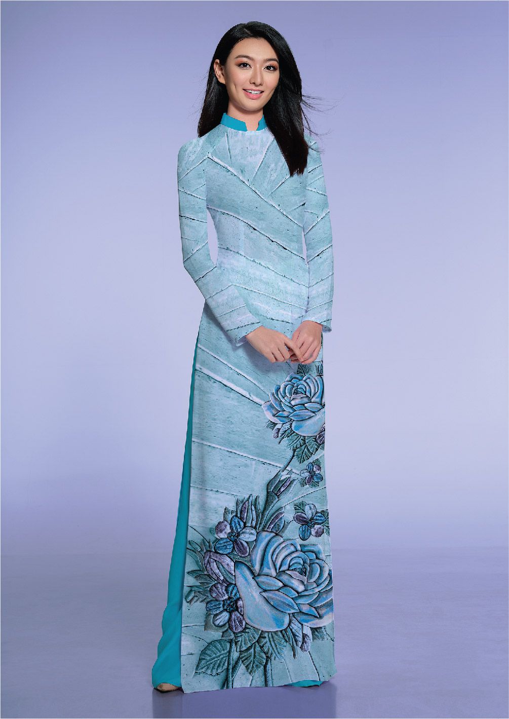 ASBR533-013-CM2 | Vải Áo Dài Hoa Văn In