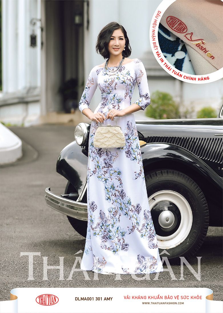 DLMA001-301-AMY | Vải Áo Dài Hoa Văn In