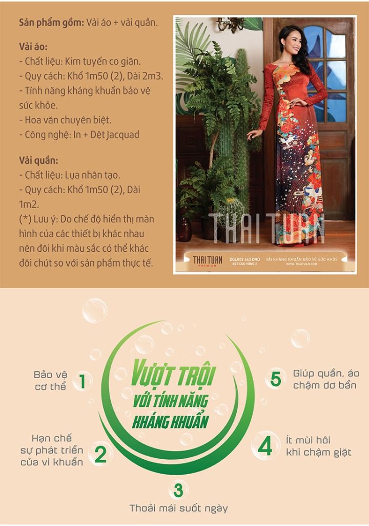 DQLA003-443-DND | Vải Áo Dài Thái Tuấn Premium