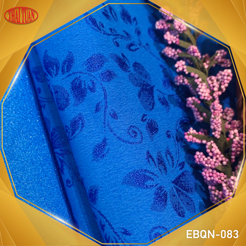 EBQN001083 Vải Hoa Co Giãn Màu Xanh Khổ 1m15 Dài 1m1