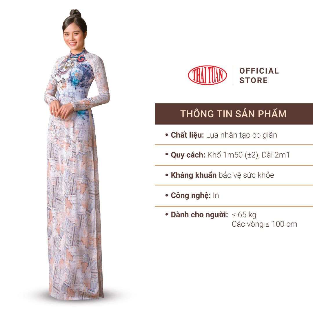 ASBR533-203-DR3 | Vải Áo Dài Hoa Văn In