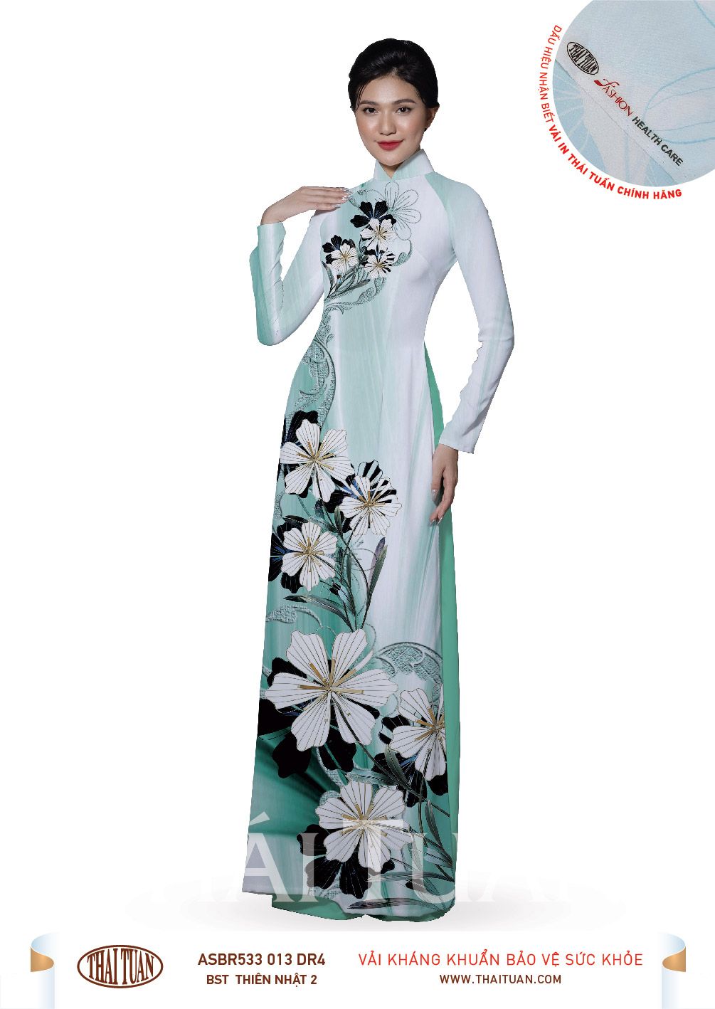 ASBR533-013-DR4 | Vải Áo Dài Hoa Văn In
