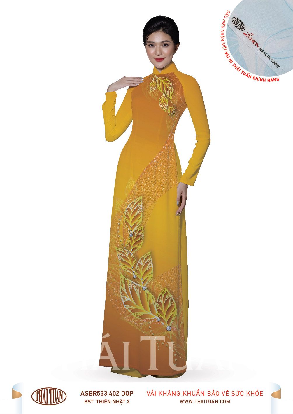 ASBR533-402-DQP | Vải Áo Dài Hoa Văn In