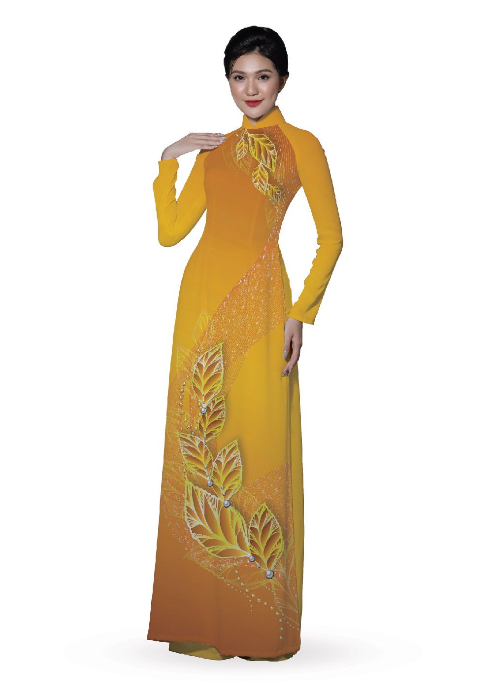 ASBR533-402-DQP | Vải Áo Dài Hoa Văn In