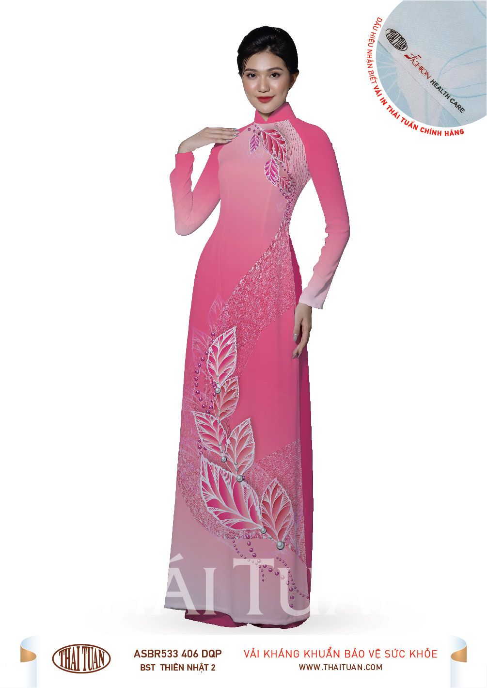 ASBR533-406-DQP | Vải Áo Dài Hoa Văn In