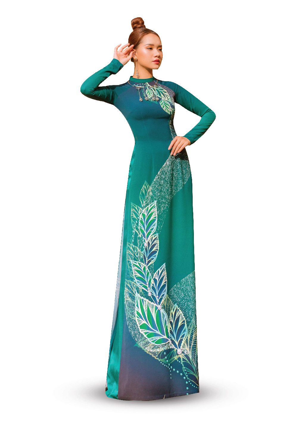 ASBR533-657-DQP | Vải Áo Dài Hoa Văn In