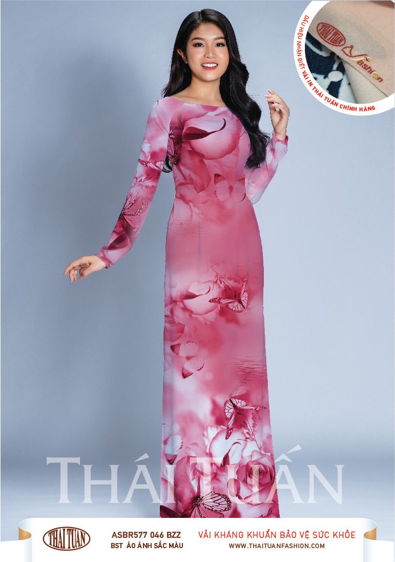 ASBR577-046-BZZ | Vải Áo Dài Hoa Văn In