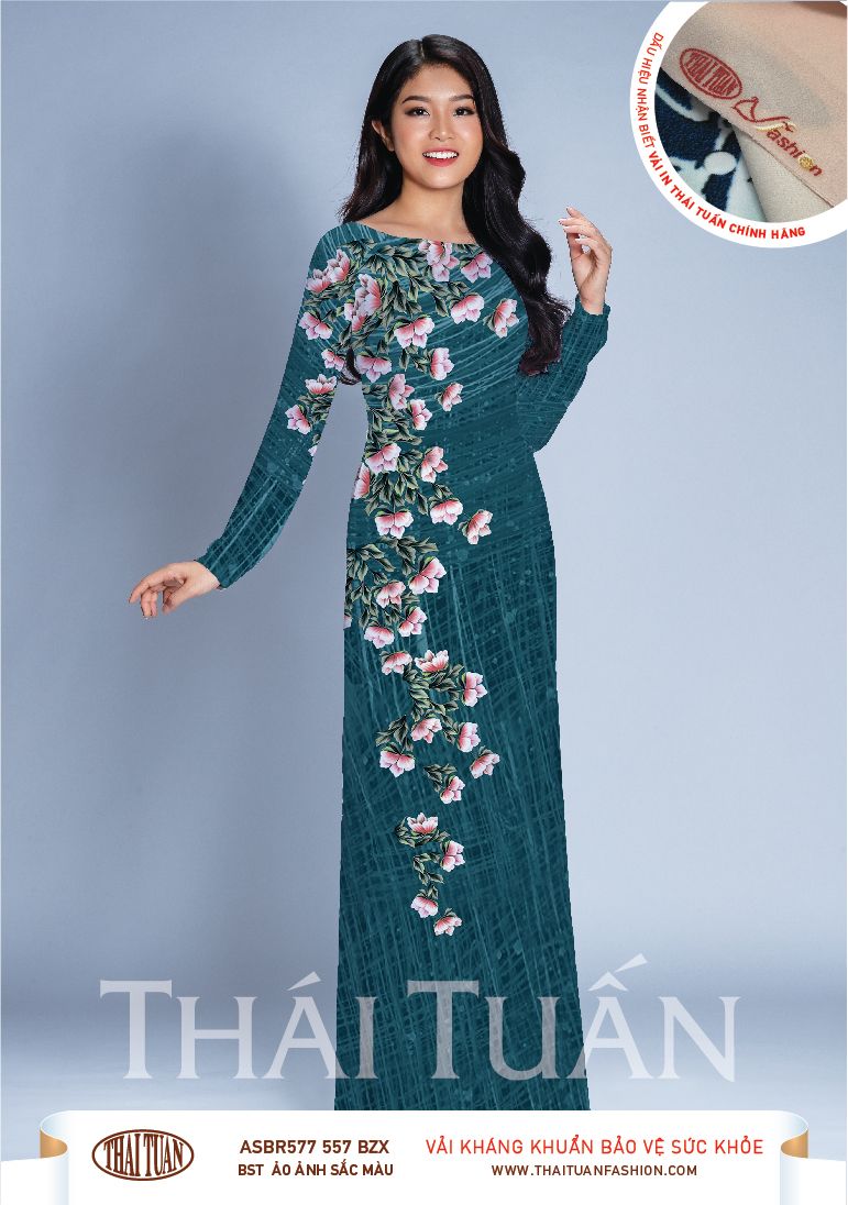 ASBR577-557-BZX | Vải Áo Dài Hoa Văn In