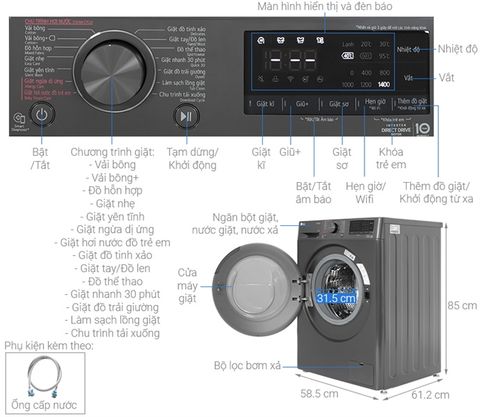 Máy giặt LG FV1409S4M 9kg