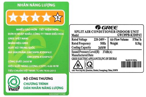 Điều hòa GREE GWC09PB-K3D0P4 1 chiều inverter