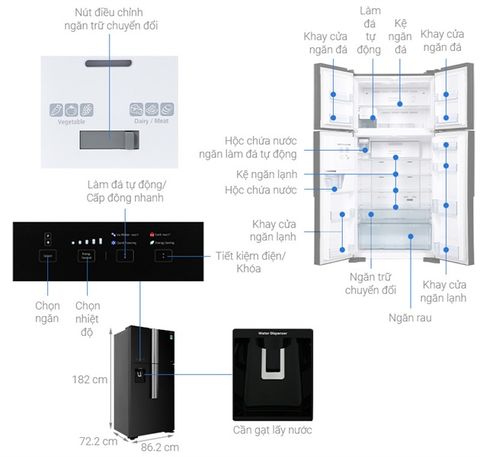 Tủ lạnh Hitachi 540lit R-FW690PGV7X(GBK)