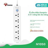 Ổ cắm đa năng 5 lỗ, 2 chấu, 1 công tắc GONEO GNVN-N1050-30 3met
