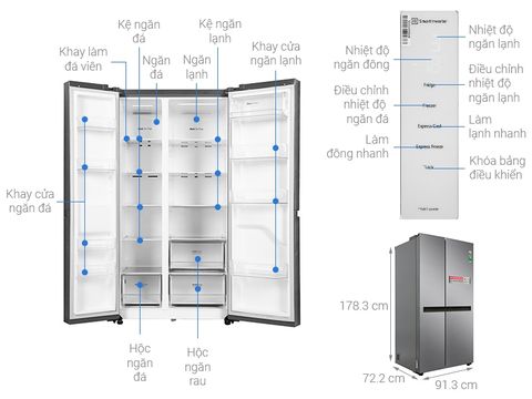 Tủ lạnh LG 649lit GR-B257JDS