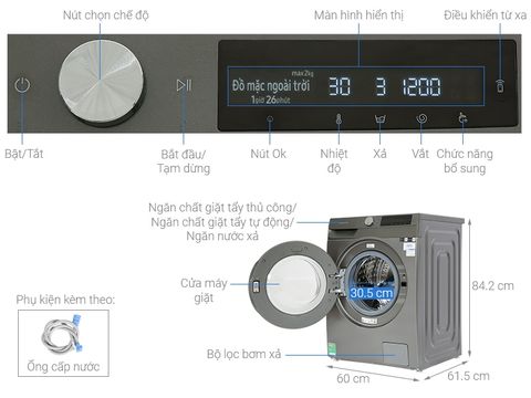 Máy giặt cửa ngang Samsung 9kg WW90T634DLN/SV